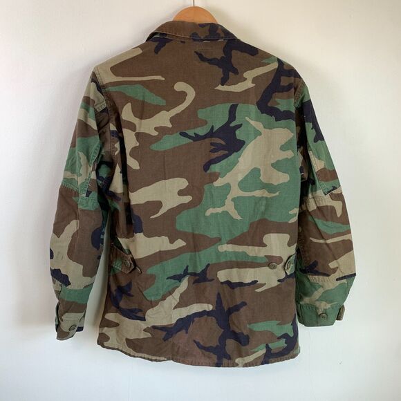 Vtg US ARMY Camo Cargo Jacket Coat w Liner Med 44” Woodland Combat BDU Hot Weath - Picture 2 of 11